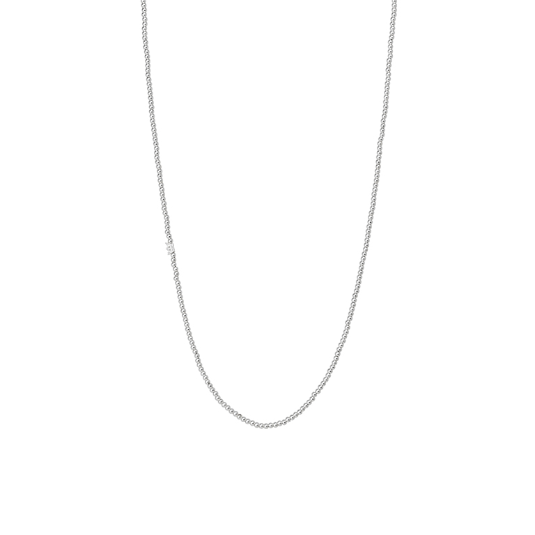 Essentials new Boho necklace matt silver plated - 90 CM