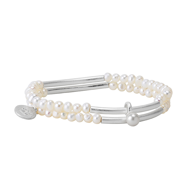 Essentials new Boho bracelets with Freshwater pearls matt silver plated