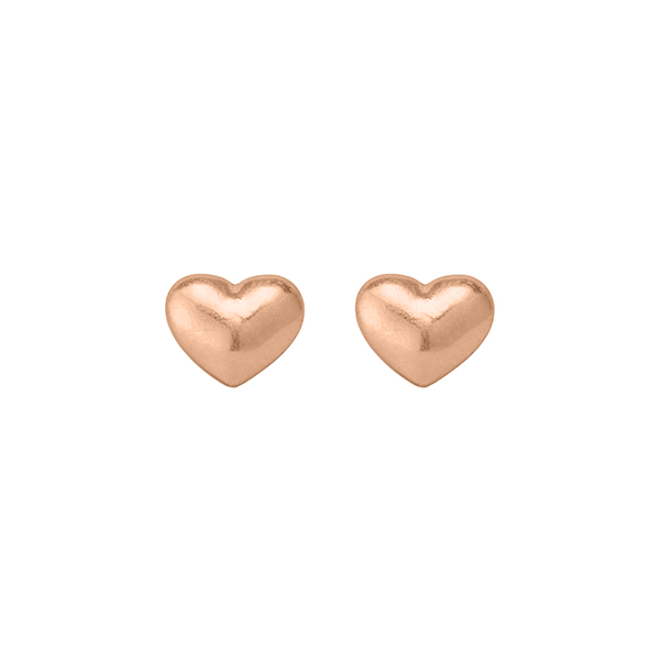 Essentials Hearts ear studs  matt rose gold plated