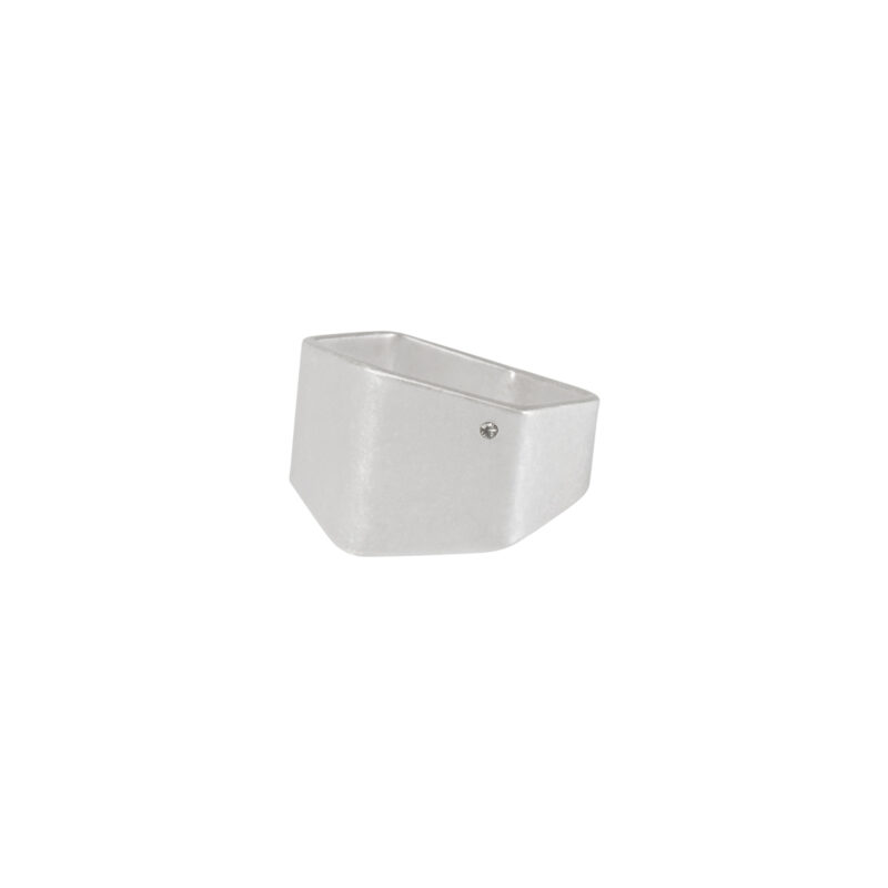 Ring Shadow Cigar matt silver plated mini crystal pentagonal 7 (54/55)