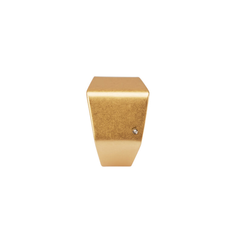 Ring Shadow Cigar matt gold plated mini crystal pentagonal 7 (54/55)